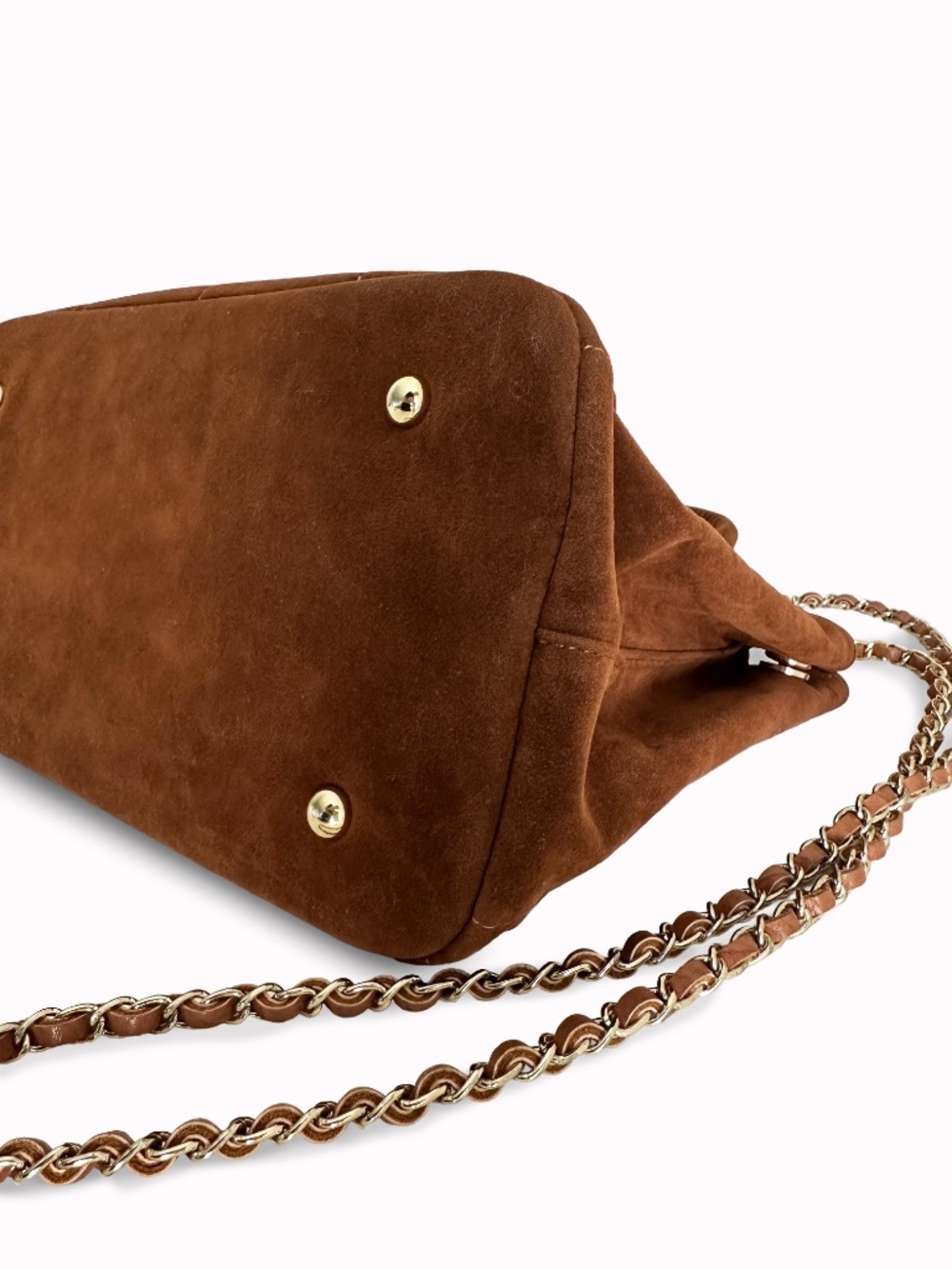 Vintage PRADA Milano Sienna Brown Suede Tote Bag – Made in Italy - Picture 13 of 15